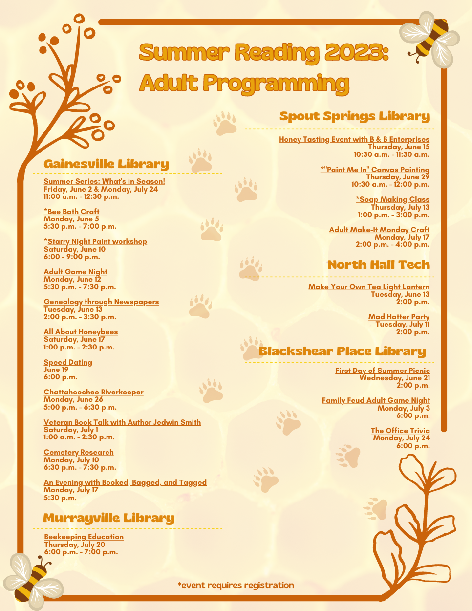 Summer Reading 2023 Adult Programming 8
